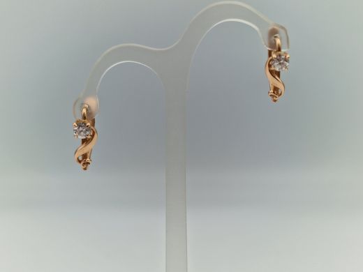 Zelta auskari ar cirkoniju, 2.68 g