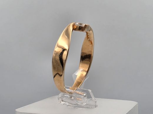 Gold ring with zircon, 2.42 g, size 19.5