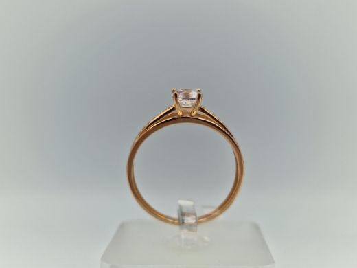 Zelta gredzens ar cirkoniju, 2.15 g, izm. 20