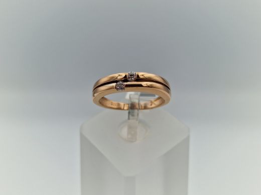 Zelta gredzens ar cirkoniju, 3.69 g, izm. 17