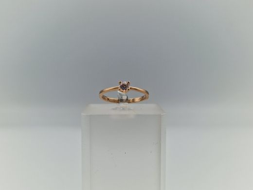 Золотое кольцо с цирконом, 1.4 г, разм. 16.5