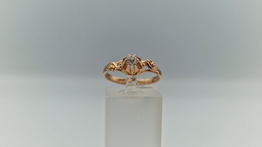 Zelta gredzens ar cirkoniju, 2.52 g, izm. 18.5