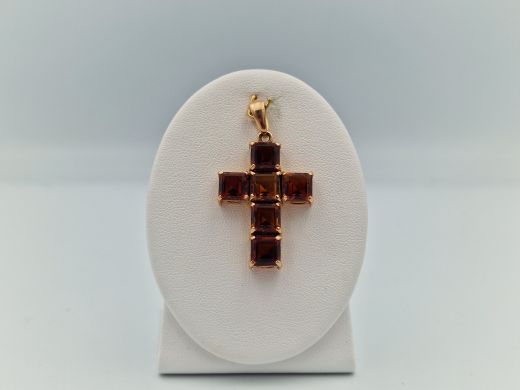 Золотой кулон с цитрином, 6.12 г