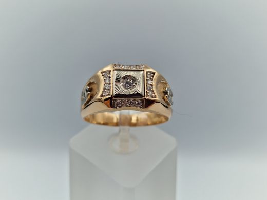 Золотое мужское кольцо, 8.51 г, разм. 22