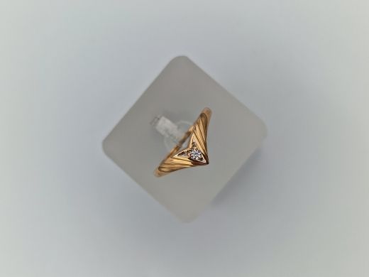 Zelta gredzens ar cirkoniju, 1.19 g, izm. 17.5