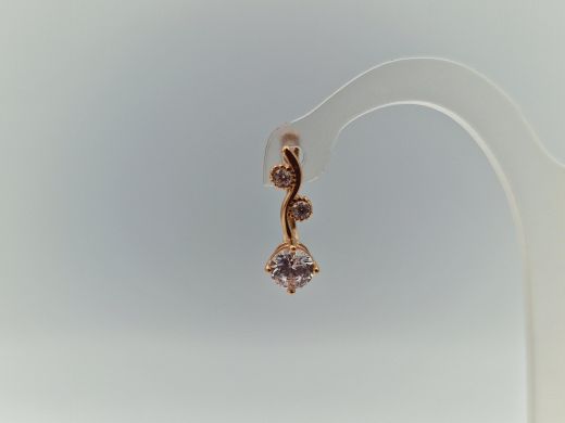 Zelta auskari ar cirkoniju, 1.2 g