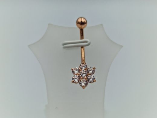 Золотой пирсинг с цирконом, 1.18 г