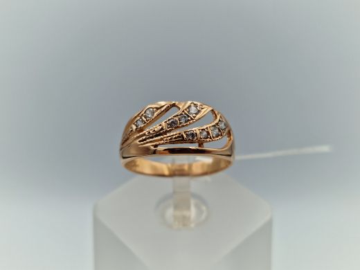 Золотое кольцо с цирконом, 2.28 г, разм. 16.5