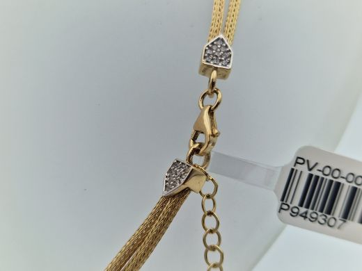 Zelta ķēdīte ar cirkoniju, 14.19 g, izm. 45