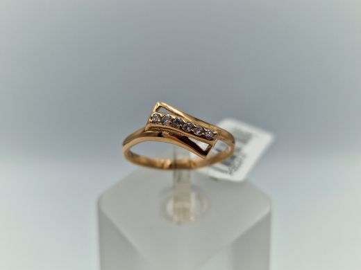 Zelta gredzens ar cirkoniju, 1.51 g, izm. 17