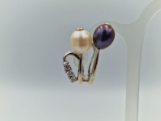 Золотые серьги с цирконом, 9 г