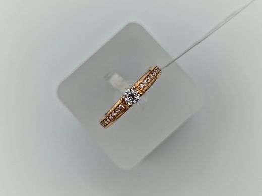 Zelta gredzens ar cirkoniju, 1.97 g, izm. 16.5