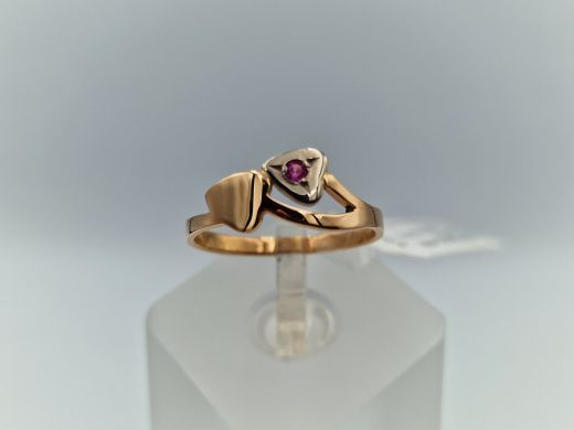 Zelta gredzens ar cirkoniju, 1.74 g, izm. 17