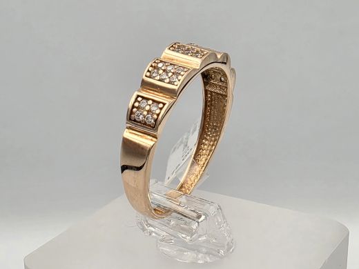 Gold ring with zircon, 1.84 g, size 17.5