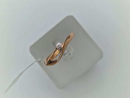 Zelta gredzens ar cirkoniju, 1.58 g, izm. 18