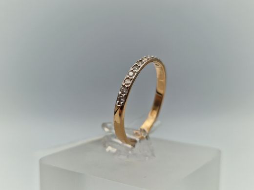 Zelta gredzens ar cirkoniju, 1.59 g, izm. 18