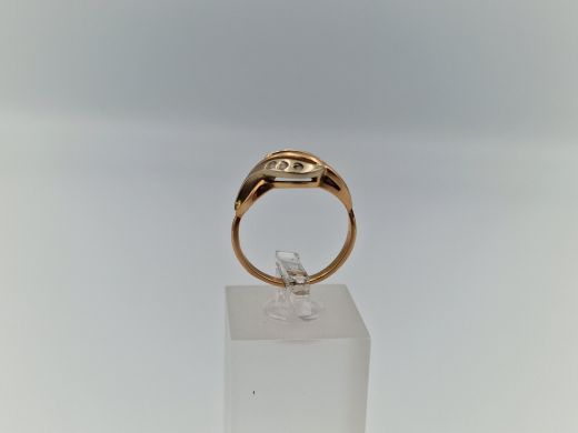 Zelta gredzens ar cirkoniju, 2.55 g, izm. 16