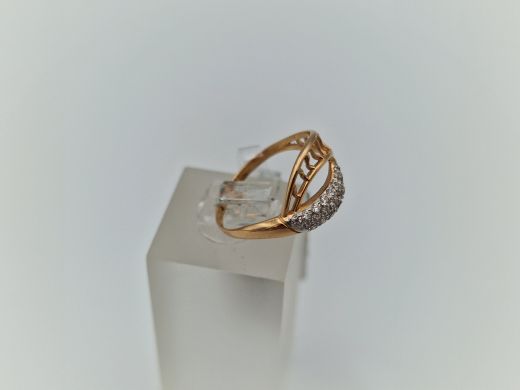 Zelta gredzens ar cirkoniju, 1.31 g, izm. 17