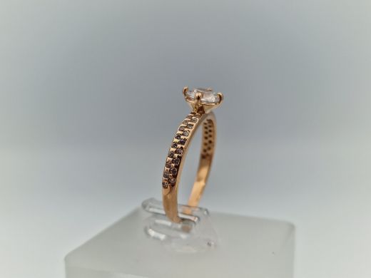 Zelta gredzens ar cirkoniju, 2.14 g, izm. 16.5