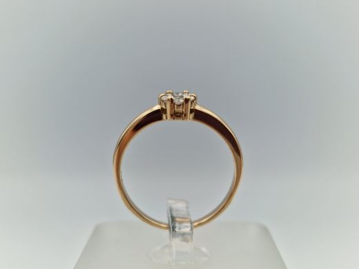 Zelta gredzens ar briljantiem, 2.06 g, izm. 17