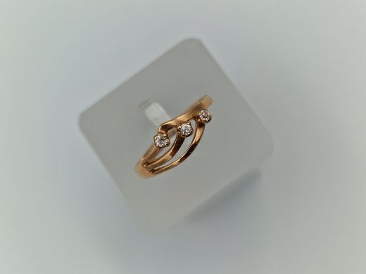 Zelta gredzens ar cirkoniju, 1.83 g, izm. 17