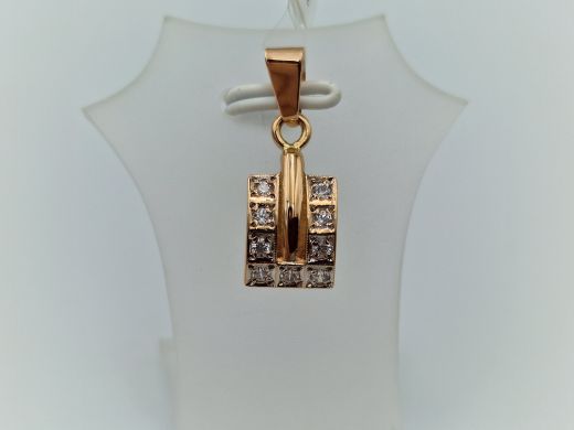 Золотой кулон с цирконом, 1.38 г