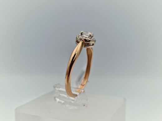 Zelta gredzens ar cirkoniju, 1.59 g, izm. 17