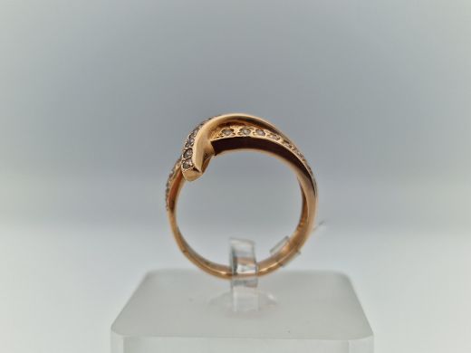 Золотое кольцо с цирконом, 4.2 г, разм. 17