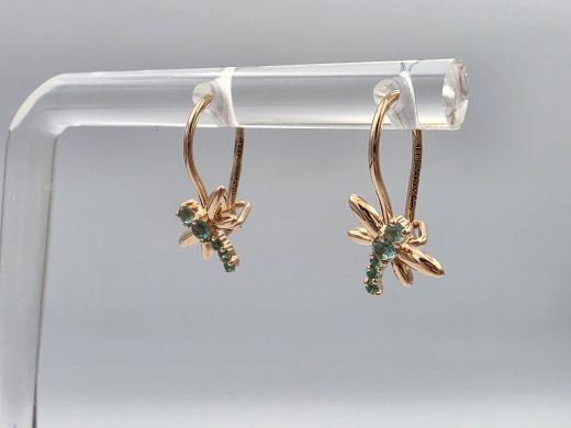 Zelta auskari ar cirkoniju, 1.1 g