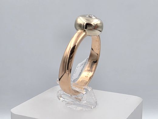 Gold ring with zircon, 4.53 g, size 17.5