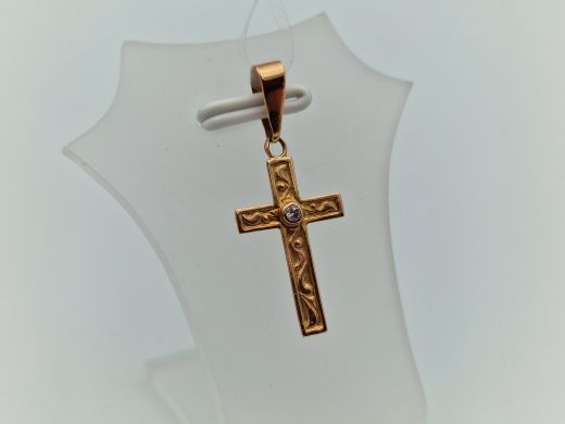 Золотой кулон с цирконом, 0.58 г