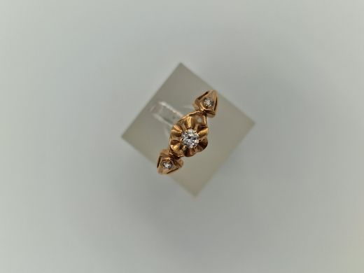 Zelta gredzens ar cirkoniju, 1.99 g, izm. 15.5