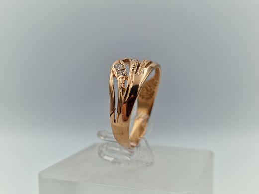 Золотое кольцо с цирконом, 2.28 г, разм. 16.5