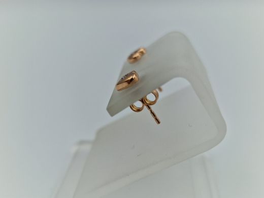 Золотые серьги с цирконом, 0.93 г