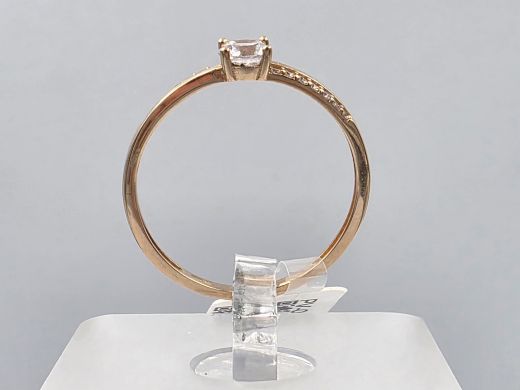 Gold ring with zircon, 1.16 g, size 17.2