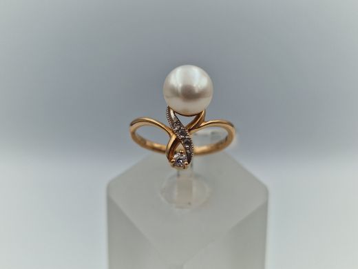 Zelta gredzens ar cirkoniju, 2.55 g, izm. 16.5