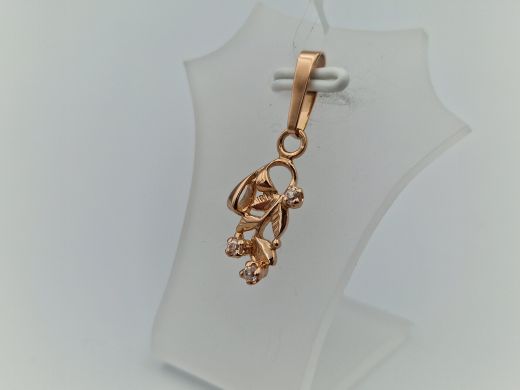 Zelta kulons ar cirkoniju, 1.28 g