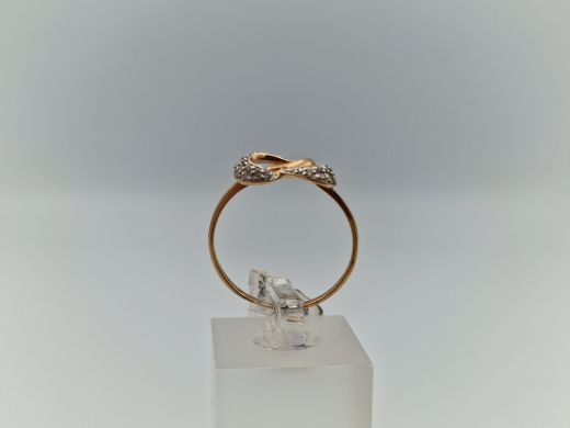 Zelta gredzens ar cirkoniju, 1.4 g, izm. 18