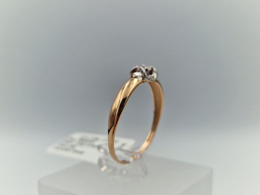 Zelta gredzens ar cirkoniju, 1.33 g, izm. 19