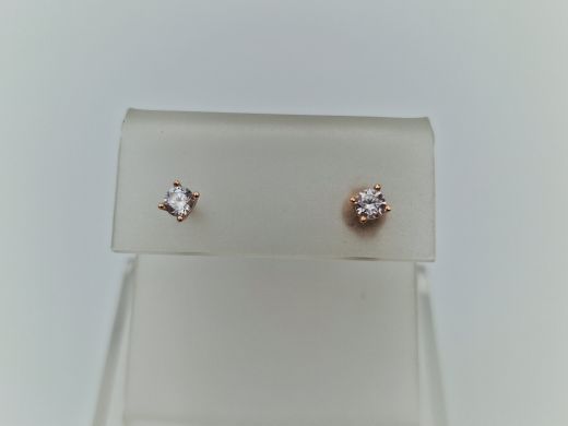 Золотые серьги с цирконом, 0.82 г