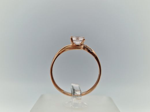 Zelta gredzens ar cirkoniju, 1.5 g, izm. 17.5