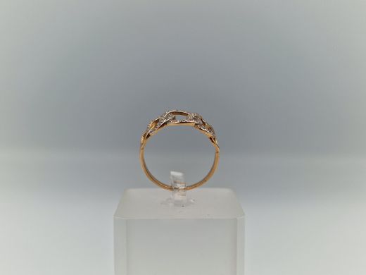 Zelta gredzens ar cirkoniju, 2.38 g, izm. 18.2