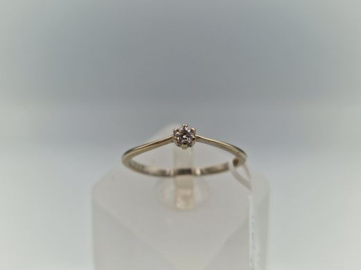 Zelta gredzens ar briljantiem, 1.16 g, izm. 17