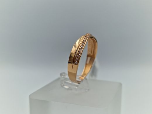 Zelta gredzens ar cirkoniju, 1.65 g, izm. 18