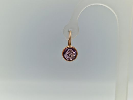 Zelta auskari ar ametistu, 2.24 g