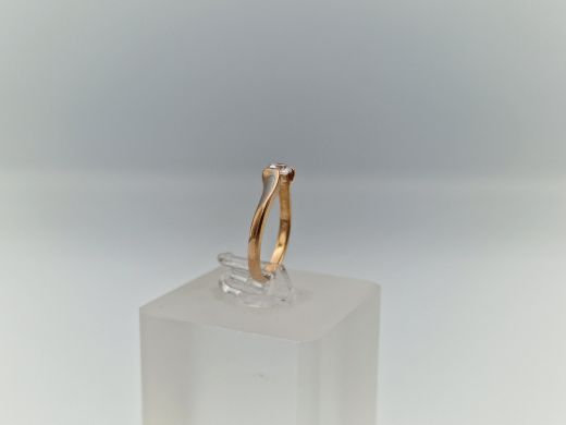 Zelta gredzens ar cirkoniju, 1.94 g, izm. 15