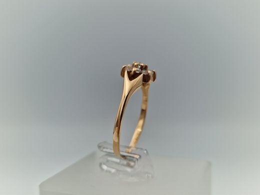 Zelta gredzens ar cirkoniju, 1.5 g, izm. 16.5