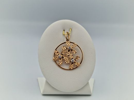Zelta kulons ar cirkoniju, 1.89 g