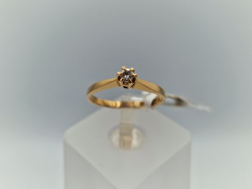 Zelta gredzens ar briljantiem, 1.81 g, izm. 16