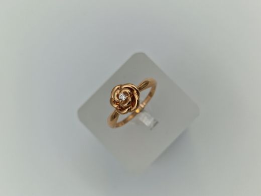 Zelta gredzens ar cirkoniju, 2.46 g, izm. 17